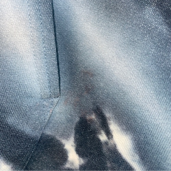 Men's Baws Bear Tie Due Swirl Black Gray White Black Red Hoodie Sweatshirt Large - Picture 5 of 13